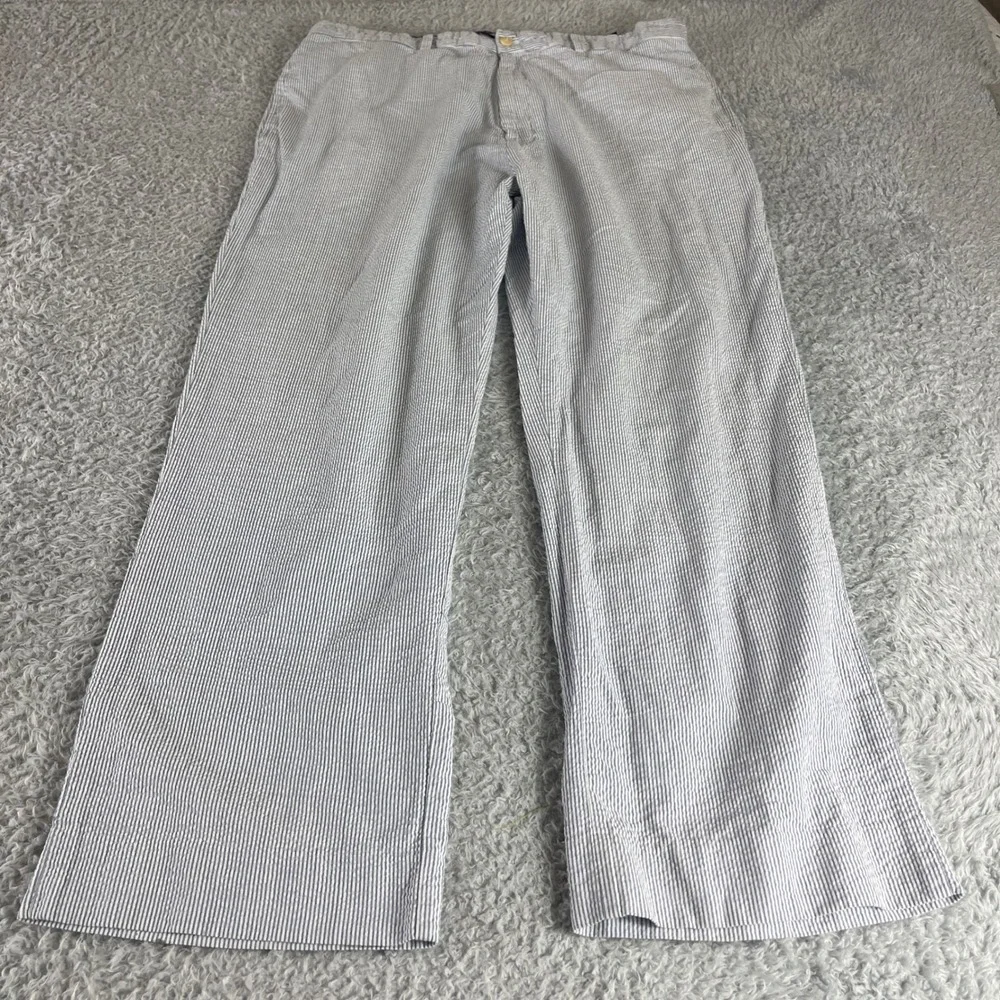Vineyard Vines Mens Blue White Seersucker Striped Cotton Pants 36 x 31